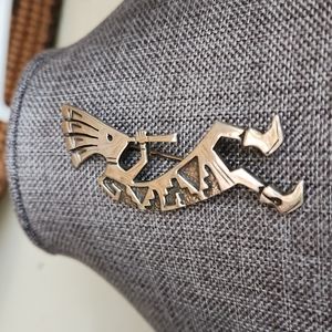 Adorable Vintage Native American Navajo Sterling Kokopelli Pin 🎶